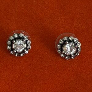 Dior Silver and Crystal Stud Earrings